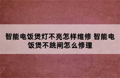 智能电饭煲灯不亮怎样维修 智能电饭煲不跳闸怎么修理